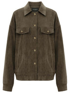 Green Corduroy Jacket with Gold Embellishments