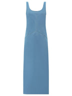 Sporty Scoop Neck Blue Denim Tank Dress